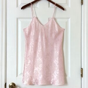 Romantic Moods 80's Vintage Floral Brocade Sleeveless V-neck Mini Slip Dress M